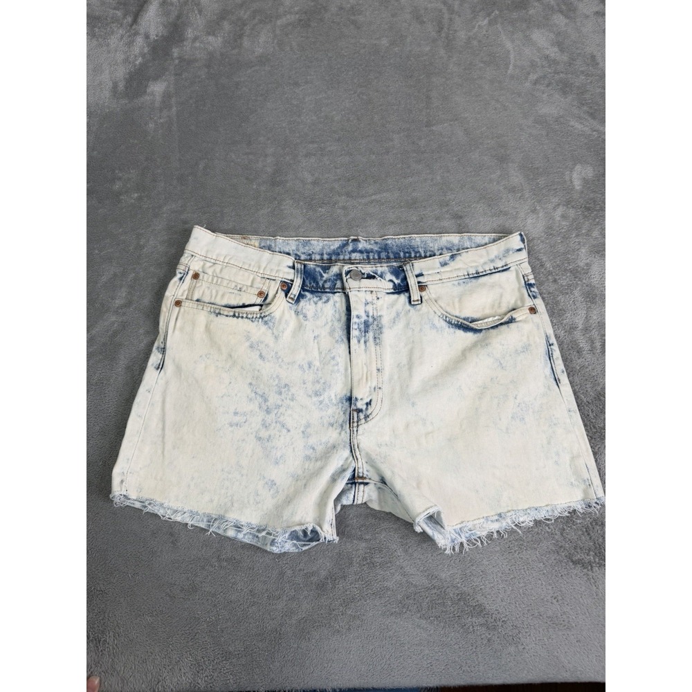 Levi's 502 Denim Jean Shorts Women's Size 36 Blue Acid Wash